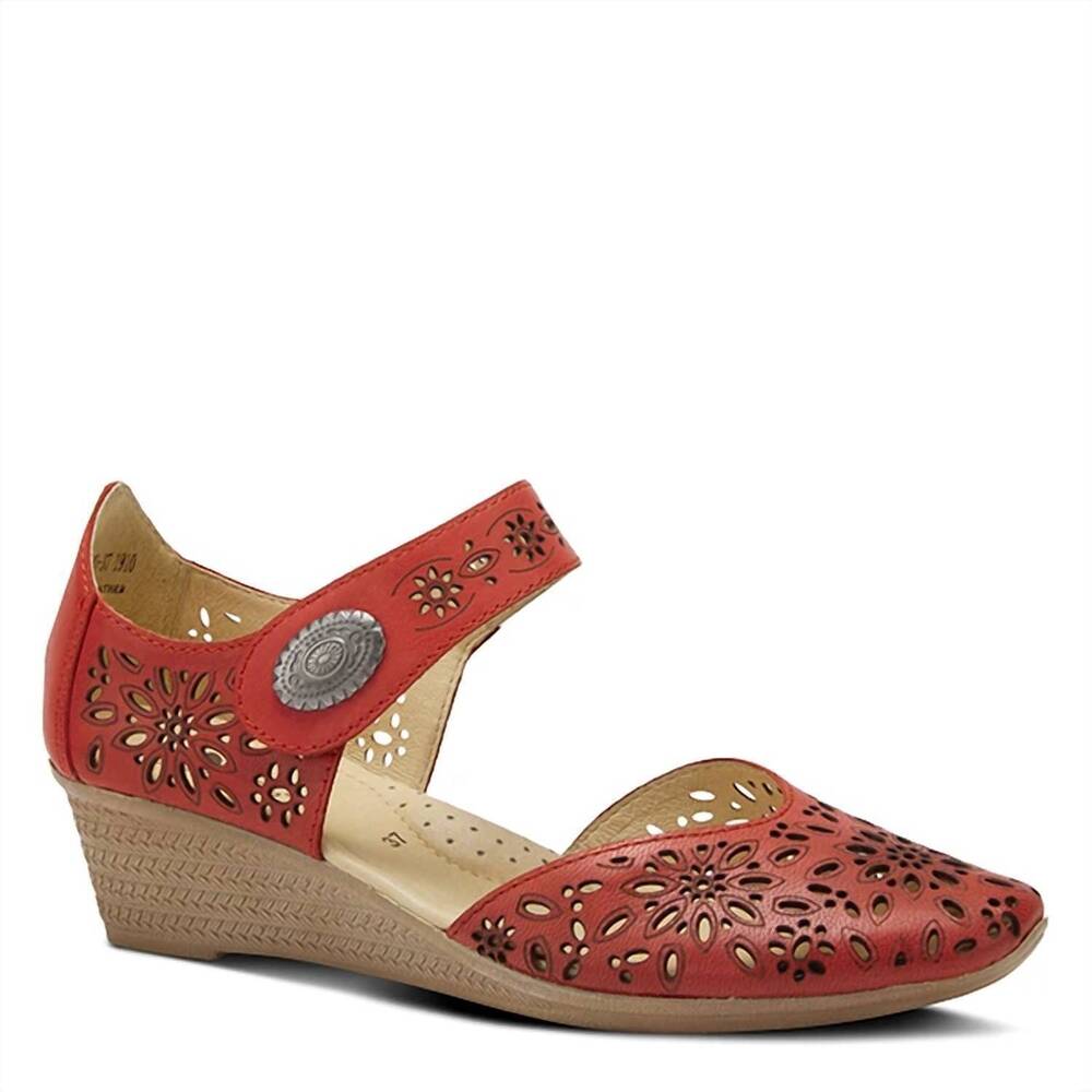 NEW SPRING STEP SHOES women's nougat mule in red